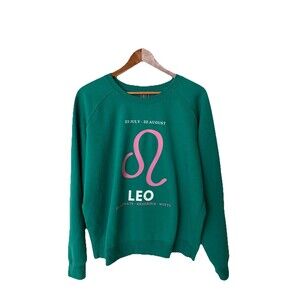 Anthropologie Sweatshirt Womens SZ Large Zodiac LEO Astrology Artist O'Sullivan